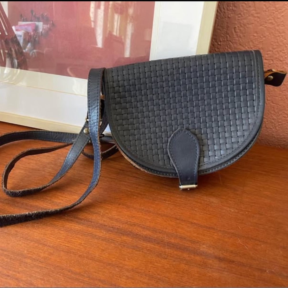 Vintage 80s Woven Mini Crossbody Purse
